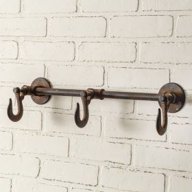 Industrial Three Hook Wall Rack