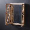 Window Shutter Mirror with Distressed Wood Frame