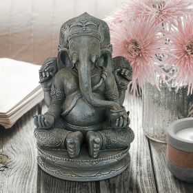 GREYSTONE LORD GANESHA STATUE