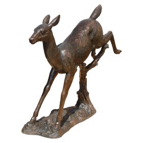 LEAPING DEER BRONZE STATUE                  FRT-NR