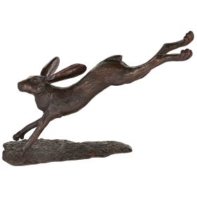 LEAPING HARE BRONZE STATUE