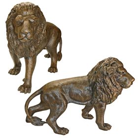 S/2 BRONZE GUARDIAN LION STATUES            FRT-NR