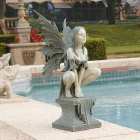 FAIRY WINGED LARGE PERILOUS PERCH STATUE