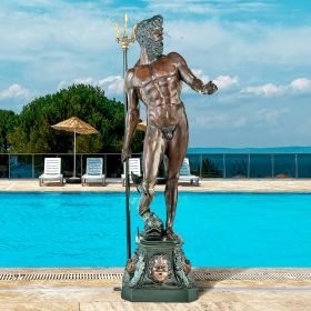 POSEIDON GOD OF THE SEA BRONZE STATUE       FRT-NR