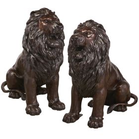 SET OF BRONZE SENTINAL LIONS                FRT-NR