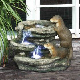 BRIGHT WATER OTTERS GARDEN FOUNTAIN             NR