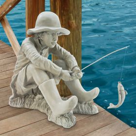 GONE FISHING FISHERMAN STATUE