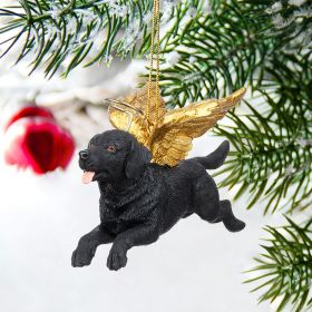 ANGEL BLACK LAB DOG ORNAMENT