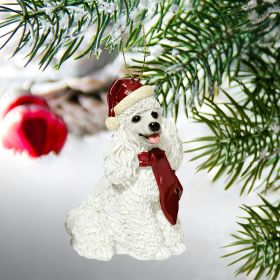 WHITE POODLE ORNAMENT