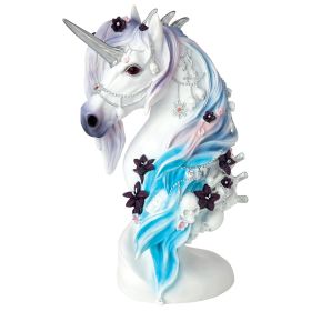 UNICORN BUST WITH SKULLS STATUE