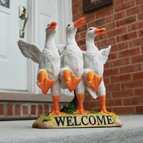 DELIGHTFUL DANCING DUCKS WELCOME SIGN