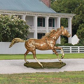 GALLOPING STEED BRONZE HORSE STATUE         FRT-NR