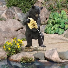 BEEHIVE BLACK BEAR SPITTER PIPED STATUE