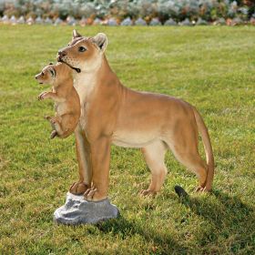 LIONESS WITH CUB STATUE                         NR