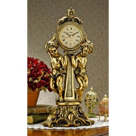 AMBOISE TWIN CHERUBS MANTLE CLOCK