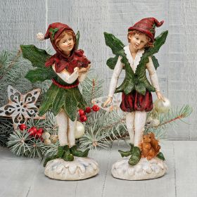 S/2 BOY & GIRL XMAS PIXIES