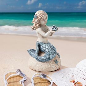 LITTLE GIRL MERMAID HOLDING SHELL