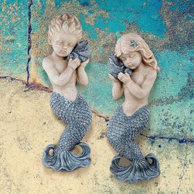 S/2 FEMALE/MALE MERMAID WALL PLAQUES