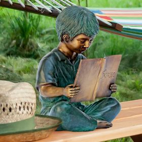 STORY BOOK BOY BRONZE STATUE