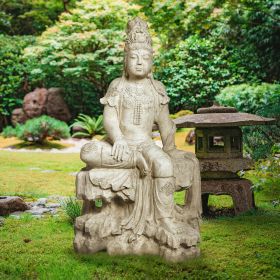 RESTING GUAN YIN GARDEN STATUE