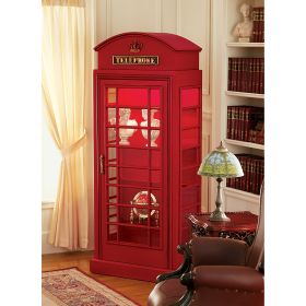 BRITISH TELEPHONE BOOTH DISPLAY CABINET     FRT-NR