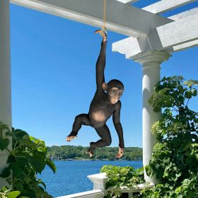 HANGING CHIMP JUNGLE MONKEY STATUE              NR