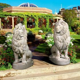 SET OF RIGHT & LEFT STATELY LIONS