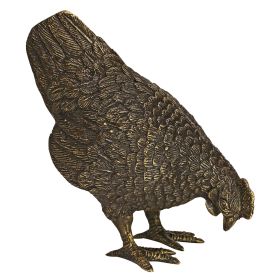 BARNYARD HEN BRONZE STATUE