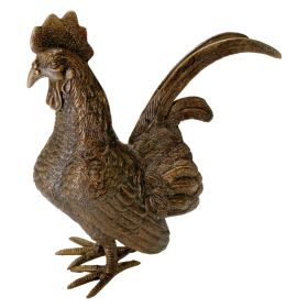 BARNYARD ROOSTER BRONZE STATUE