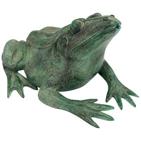 MEDIUM BULL FROG BRONZE STATUE