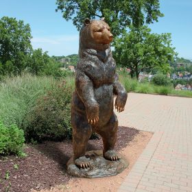 STANDING BLACK BEAR BRONZE STATUE           FRT-NR