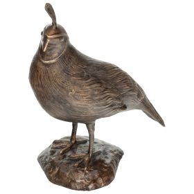 MALE CALIFORNIA QUAIL BRONZE STATUE