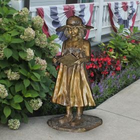 BEULAHS SUNDRESS GIRL READING BRONZE        FRT-NR