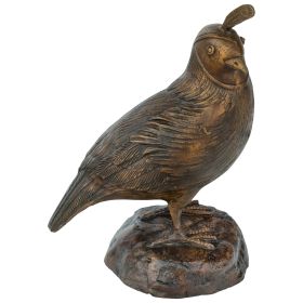 FEMALE CALIFORNIA QUAIL BRONZE STATUE