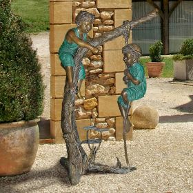 FROLICKING FISHER BOYS ON TREE BRONZE    FRT-NR