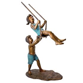 SWINGING CHILDREN BRONZE STATUE             FRT-NR