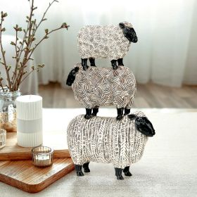 THREE STACKED SHEEP SPIRIT ANIMAL STATUE