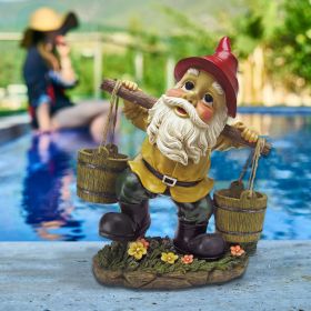 BARNEY TWO BUCKETS GARDEN GNOME STATUE