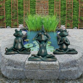 S/3 YOGA FROG STATUES