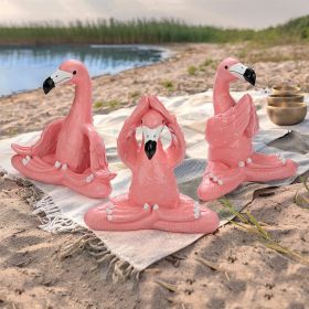 LARGE ZEN OF PINK FLAMINGO YOGA STATUES