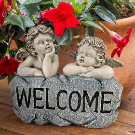 RAPHAELS CHERUB TWINS WELCOME STATUE