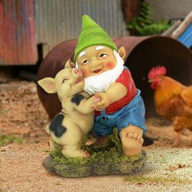 HAPPY AS A PIG IN SLOP GARDEN GNOME