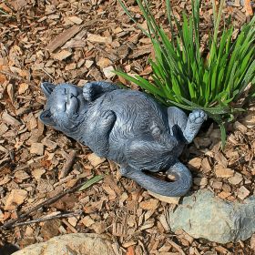 PLAYFUL CAT ON BACK STATUE