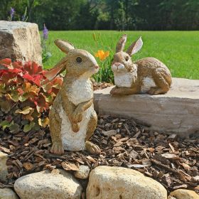 S/ BAHSFUL AND HOPPER BUNNY STATUES