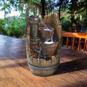 FARM CISTERN BARREL ILLUMINATED FOUNTAIN