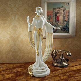 DRAPED IN GOLD ART DECO DANCER STATUE