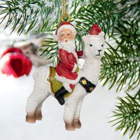 SANTAS NEW XMAS RIDE LLAMA ORNAMENT