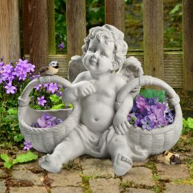 BASKET OF TREATS CHERUB STATUE