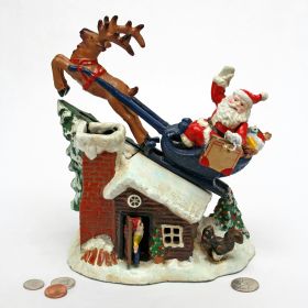 SANTAS CHRISTMAS SLEIGH IRON BANK