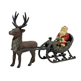 CHRISTMAS SANTA ON SLEIGH W/ REINDEER